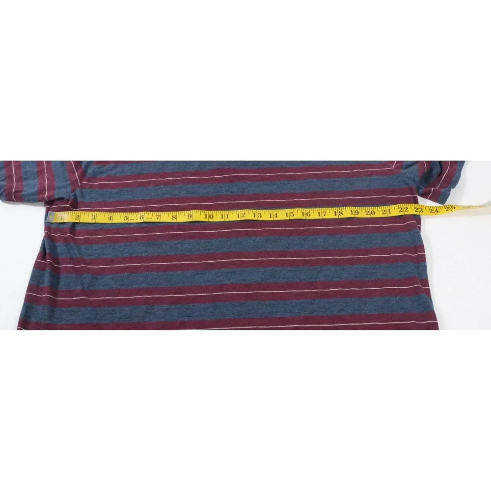 Banana Republic Polo Mens XL Maroon Blue Vintage Striped Short Sleeve Shirt Top